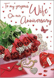 This anniversary card design is rendered like a tender still life arranged on a side table in a Charlton bedroom, where late-morning light filters in and softens every edge. A lush cluster of red roses commands attention in the foreground, blooms pressed closely together so that their rich, velvety petals form a wave of crimson, each curl and fold touched by faint highlights. The roses are embraced by sprigs of fresh greenery, leaves in varying shades of green overlapping like a natural frame, echoing the freshness of a bouquet carried home past Charlton House gardens. Resting near the flowers is a neatly angled envelope, its pale surface smooth and understated, hinting at a heartfelt anniversary message within. A small heart-shaped box in bold, glossy red nestles below, its reflective surface picking up glimpses of surrounding colour, while a slender piece of jewellery lies artfully across the scene, its fine chain tracing a delicate line of sparkle. Scattered hearts, some matte and some gently glimmering, create a sense of celebration without overpowering the calm mood, and a solitary butterfly motif appears close to the blooms, suggesting gentle movement and the quiet thrill of love that still feels alive and new. The background tones are warm yet muted, ensuring that the focus remains on the roses, the romantic tokens, and the suggestion of written words. The composition evokes the feeling of pausing before presenting an anniversary surprise, taking in the fragrance of fresh flowers and the meaningful details that make a shared life in Charlton feel deeply cherished.